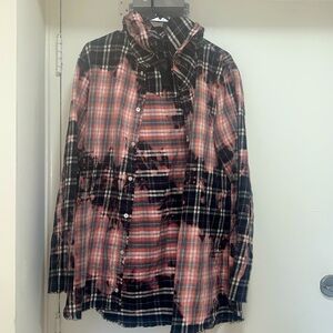 Vlone Plaid Hoodie Large